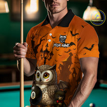 Load image into Gallery viewer, Personalized Funny Owl 8 Ball Pool Halloween Billiard Shirt Custom Pumpkin Billiard Jersey For Men TDM4928