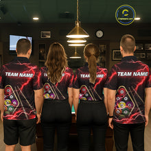 Load image into Gallery viewer, Red 9 Ball Thunder Lightning Billiard Shirts For Men Custom 9 Ball Pool Team Jersey Polo &amp; 1/4 Zip TDM5635