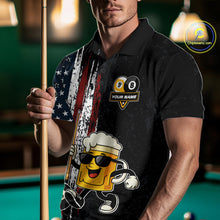Load image into Gallery viewer, American Flag 8 Ball &amp; 9 Ball Pool Funny Beer Billiard Shirt For Men Custom Billiard Team Jersey TDM5637