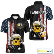 Load image into Gallery viewer, American Flag 8 Ball &amp; 9 Ball Pool Funny Beer Billiard Shirt For Men Custom Billiard Team Jersey TDM5637