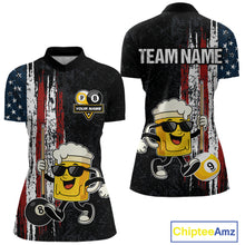 Load image into Gallery viewer, American Flag 8 Ball &amp; 9 Ball Pool Funny Beer Billiard Shirt For Women Custom Billiard Team Jersey TDM5637