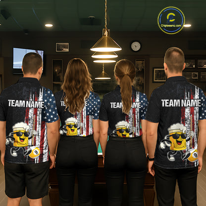 American Flag 8 Ball & 9 Ball Pool Funny Beer Billiard Shirt For Women Custom Billiard Team Jersey TDM5637