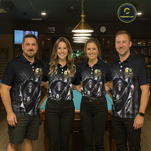 Load image into Gallery viewer, Grim Reaper 8 Ball &amp; 9 Ball US Flag Billiard Shirt For Men Custom Pool Team Jersey Polo &amp; 1/4 Zip TDM5639