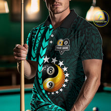 Load image into Gallery viewer, Custom Turquoise Tribal 8 Ball &amp; 9 Ball Yin-Yang Billiard Shirt For Men, Funny Pool Team Jersey TDM5844