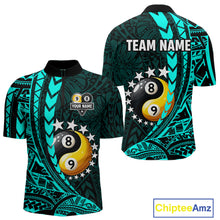 Load image into Gallery viewer, Custom Turquoise Tribal 8 Ball &amp; 9 Ball Yin-Yang Billiard Shirt For Men, Funny Pool Team Jersey TDM5844