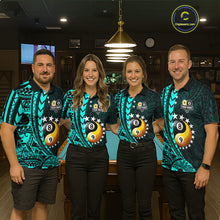 Load image into Gallery viewer, Custom Turquoise Tribal 8 Ball &amp; 9 Ball Yin-Yang Billiard Shirt For Men, Funny Pool Team Jersey TDM5844