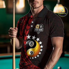 Load image into Gallery viewer, Custom Red Tribal 8 Ball &amp; 9 Ball Yin And Yang Billiard Shirt For Men, Funny Pool Team Jersey TDM5846
