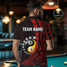 Load image into Gallery viewer, Custom Red Tribal 8 Ball &amp; 9 Ball Yin And Yang Billiard Shirt For Men, Funny Pool Team Jersey TDM5846