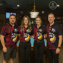 Load image into Gallery viewer, Custom Red Tribal 8 Ball &amp; 9 Ball Yin And Yang Billiard Shirt For Men, Funny Pool Team Jersey TDM5846