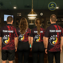 Load image into Gallery viewer, Custom Red Tribal 8 Ball &amp; 9 Ball Yin And Yang Billiard Shirt For Men, Funny Pool Team Jersey TDM5846