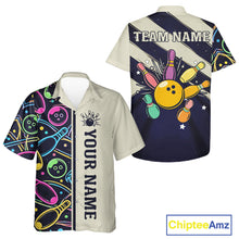 Load image into Gallery viewer, Personalized Funny Neon Bowling Hawaiian Shirt For Women, Retro Bowling Team Jersey Outfit TDM6461