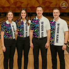 Load image into Gallery viewer, Personalized Funny Neon Bowling Shirt For Women, Retro Bowling Team Jersey Polo &amp; 1/4 Zip TDM6461