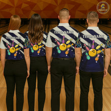 Load image into Gallery viewer, Personalized Funny Neon Bowling Shirt For Women, Retro Bowling Team Jersey Polo &amp; 1/4 Zip TDM6461