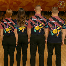 Load image into Gallery viewer, Personalized Funny Neon Bowling Shirt For Women, Retro Bowling Team Jersey Polo &amp; 1/4 Zip | Orange TDM6462