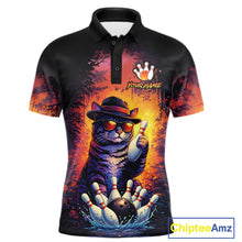 Load image into Gallery viewer, Personalized Vintage Funny Cat Bowling Shirt For Men Custom Bowling Jersey Team Polo &amp; 1/4 Zip TDM5861