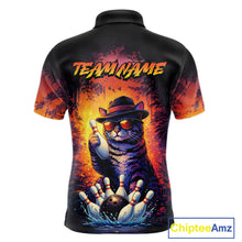 Load image into Gallery viewer, Personalized Vintage Funny Cat Bowling Shirt For Men Custom Bowling Jersey Team Polo &amp; 1/4 Zip TDM5861