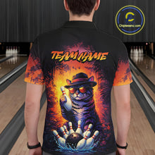 Load image into Gallery viewer, Personalized Vintage Funny Cat Bowling Shirt For Men Custom Bowling Jersey Team Polo &amp; 1/4 Zip TDM5861