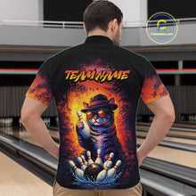 Load image into Gallery viewer, Personalized Vintage Funny Cat Bowling Shirt For Men Custom Bowling Jersey Team Polo &amp; 1/4 Zip TDM5861