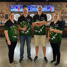 Load image into Gallery viewer, Black And Green Funny Sauropod Darts Shirt For Women Custom Darts Jersey Team Polo &amp; 1/4 Zip TDM5917