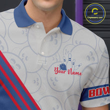 Load image into Gallery viewer, Personalized Bowling Jersey Polo &amp; Quarter Zip For Men Custom Bowling Tournament Team Shirt TDM6349