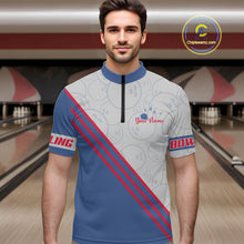 Load image into Gallery viewer, Personalized Bowling Jersey Polo &amp; Quarter Zip For Men Custom Bowling Tournament Team Shirt TDM6349