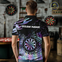 Load image into Gallery viewer, Holographic Flaming Dartboard Custom Darts Shirt For Men, Darts Jersey Team Polo &amp; 1/4 Zip TDM5502