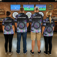 Load image into Gallery viewer, Holographic Flaming Dartboard Custom Darts Shirt For Men, Darts Jersey Team Polo &amp; 1/4 Zip TDM5502