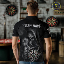 Load image into Gallery viewer, Funny Grim Reaper Smoke Darts Shirt For Men Custom Darts Jersey Team Polo &amp; 1/4 Zip TDM5758