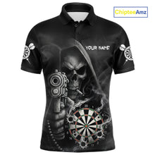 Load image into Gallery viewer, Funny Grim Reaper Smoke Darts Shirt For Men Custom Darts Jersey Team Polo &amp; 1/4 Zip TDM5758