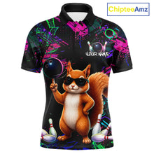 Load image into Gallery viewer, Personalized Funny Squirrel Graffiti Bowling Jersey For Men, Bowling Team Shirts Polo &amp; 1/4 Zip TDM6555