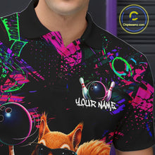 Load image into Gallery viewer, Personalized Funny Squirrel Graffiti Bowling Jersey For Men, Bowling Team Shirts Polo &amp; 1/4 Zip TDM6555