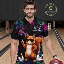 Load image into Gallery viewer, Personalized Funny Squirrel Graffiti Bowling Jersey For Men, Bowling Team Shirts Polo &amp; 1/4 Zip TDM6555