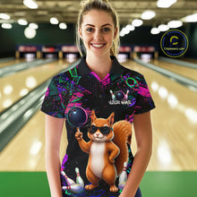 Load image into Gallery viewer, Personalized Funny Squirrel Graffiti Bowling Jersey For Women, Bowling Team Shirts Polo &amp; 1/4 Zip TDM6555