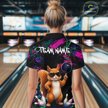 Load image into Gallery viewer, Personalized Funny Squirrel Graffiti Bowling Jersey For Women, Bowling Team Shirts Polo &amp; 1/4 Zip TDM6555