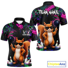 Load image into Gallery viewer, Personalized Funny Squirrel Graffiti Bowling Jersey For Men, Bowling Team Shirts Polo &amp; 1/4 Zip TDM6555