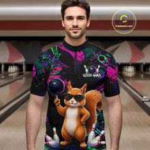 Load image into Gallery viewer, Personalized Funny Squirrel Graffiti Bowling Jersey For Men, Bowling Team Shirts Polo &amp; 1/4 Zip TDM6555