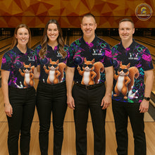Load image into Gallery viewer, Personalized Funny Squirrel Graffiti Bowling Jersey For Men, Bowling Team Shirts Polo &amp; 1/4 Zip TDM6555