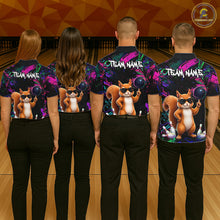 Load image into Gallery viewer, Personalized Funny Squirrel Graffiti Bowling Jersey For Men, Bowling Team Shirts Polo &amp; 1/4 Zip TDM6555