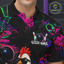 Load image into Gallery viewer, Personalized Funny Chicken Graffiti Bowling Jersey For Men, Bowling Team Shirts Polo &amp; 1/4 Zip TDM6556