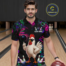 Load image into Gallery viewer, Personalized Funny Chicken Graffiti Bowling Jersey For Men, Bowling Team Shirts Polo &amp; 1/4 Zip TDM6556