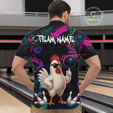Load image into Gallery viewer, Personalized Funny Chicken Graffiti Bowling Jersey For Men, Bowling Team Shirts Polo &amp; 1/4 Zip TDM6556