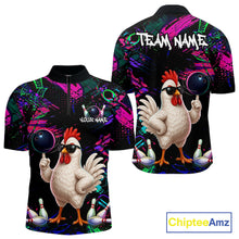 Load image into Gallery viewer, Personalized Funny Chicken Graffiti Bowling Jersey For Men, Bowling Team Shirts Polo &amp; 1/4 Zip TDM6556