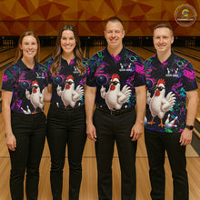Load image into Gallery viewer, Personalized Funny Chicken Graffiti Bowling Jersey For Men, Bowling Team Shirts Polo &amp; 1/4 Zip TDM6556