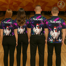 Load image into Gallery viewer, Personalized Funny Chicken Graffiti Bowling Jersey For Men, Bowling Team Shirts Polo &amp; 1/4 Zip TDM6556