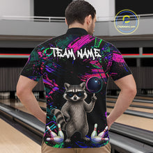 Load image into Gallery viewer, Personalized Funny Raccoon Graffiti Bowling Jersey For Men, Bowling Team Shirts Polo &amp; 1/4 Zip TDM6557