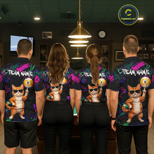 Load image into Gallery viewer, Funny Cat 8 Ball &amp; 9 Ball Graffiti Billiard Shirts For Men Custom Pool Team Jersey Polo &amp; 1/4 Zip TDM6559