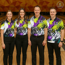 Load image into Gallery viewer, Custom Funny Raccoon Bowling Jersey For Women Custom Bowling Team Shirts Polo &amp; 1/4 Zip, Bowling Gifts TDM6571