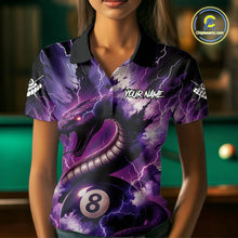 Load image into Gallery viewer, Purple Thunder Lightning Cobra Snake 8 Ball Billiard Shirt For Women Custom Pool Team League Jersey TDM4838
