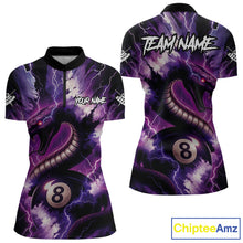 Load image into Gallery viewer, Purple Thunder Lightning Cobra Snake 8 Ball Billiard Shirt For Women Custom Pool Team League Jersey TDM4838
