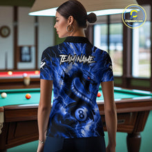 Load image into Gallery viewer, Blue 8 Ball Thunder Lightning Cobra Snake Billiard Shirt For Women Custom Billiard League Pool Jersey TDM4839
